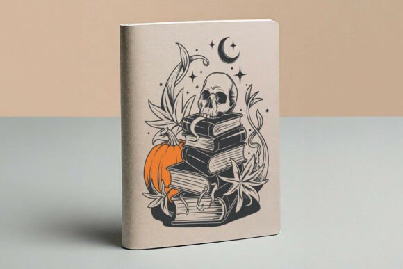 A Halloween Book Lover Design That Embroiders a Story